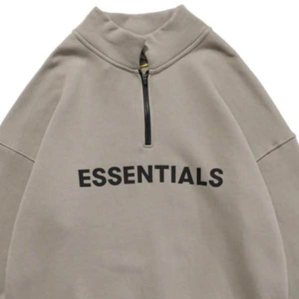 Essentials Half Zip High Collar Loose Sweatshirt