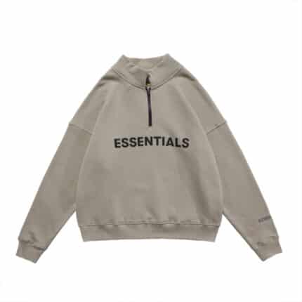 Essentials Half Zip High Collar Loose Sweatshirt
